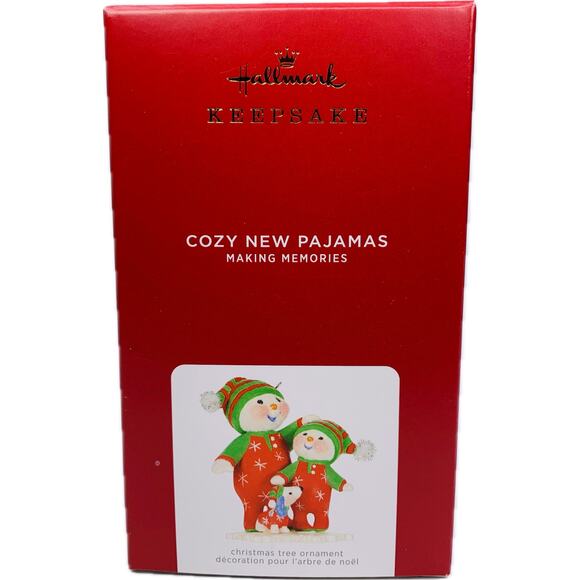 Hallmark COZY PAJAMAS Keepsake Ornament Making Memories Series #14 Snowmen New - Picture 1 of 7